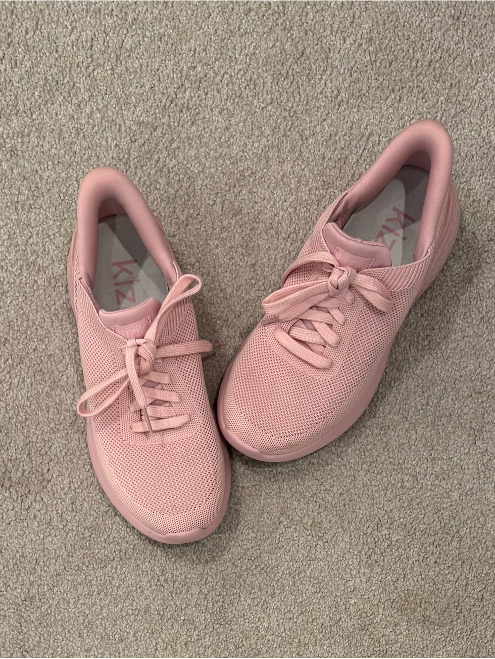 Women's Breathable Mesh Lace-Up Athletic Sneakers - Soft Pink